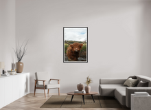 Load image into Gallery viewer, 30 x 45″, Wooden Frame- Black Matte Highland Cow
