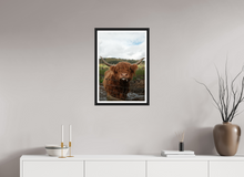 Load image into Gallery viewer, 16 x 24″, Wooden Frame- Black Matte Highland Cow