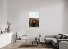 Load image into Gallery viewer, 30 x 45″, Wooden Frame- White Highland Cow