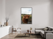 Load image into Gallery viewer, 40 x 60″, Wooden Frame- Black Matte Highland Cow
