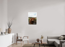 Load image into Gallery viewer, 20 x 30″, Wooden Frame- White Highland Cow

